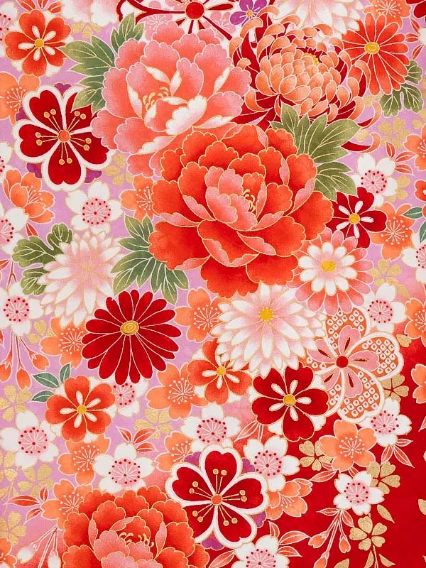 女児卒園袴【刺繍袴】まりに乱菊　藤色