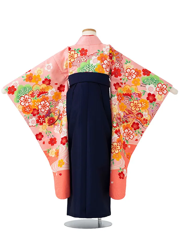 女児卒園袴【刺繍袴】貝桶　ピンク