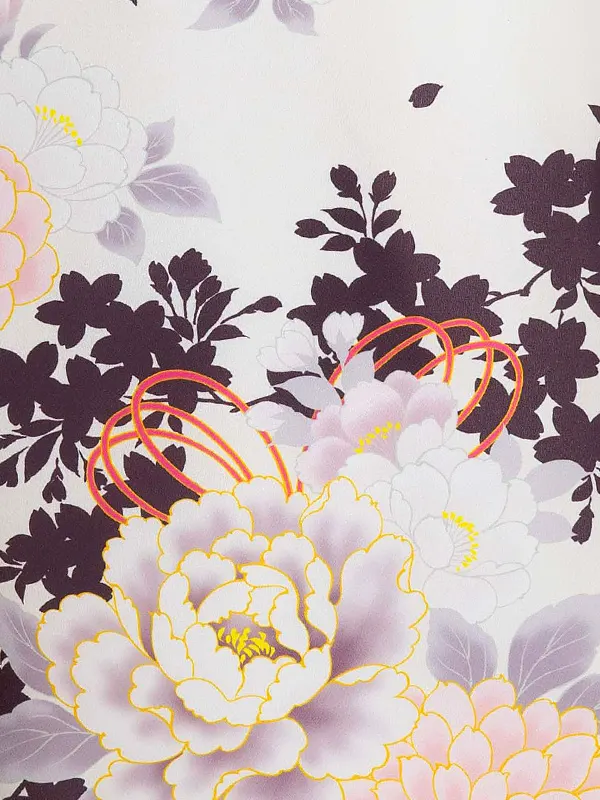 女児卒園袴【刺繍袴】桜シルエット　白