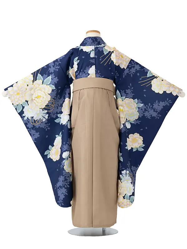 女児卒園袴【刺繍袴】桜シルエット　紺