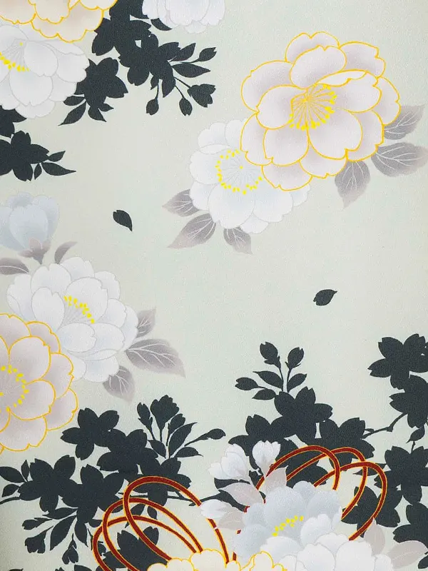 女児卒園袴【刺繍袴】桜シルエット　グリーン