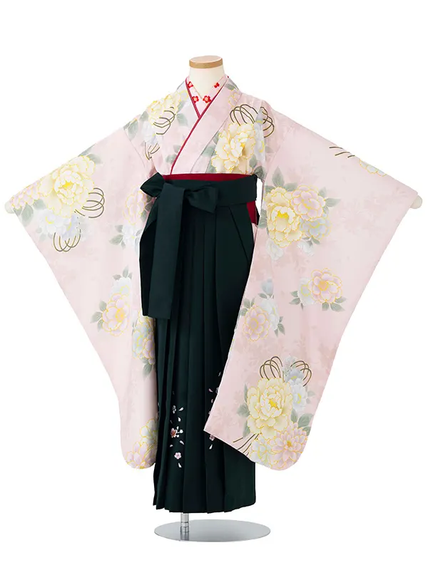 女児卒園袴【刺繍袴】桜シルエット　ピンク