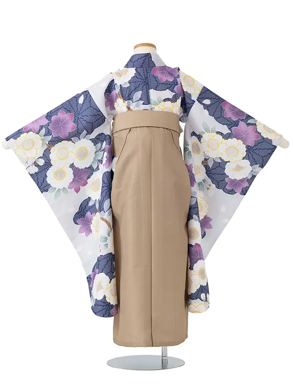 女児卒園袴【刺繍袴】桜もみじ　グレー