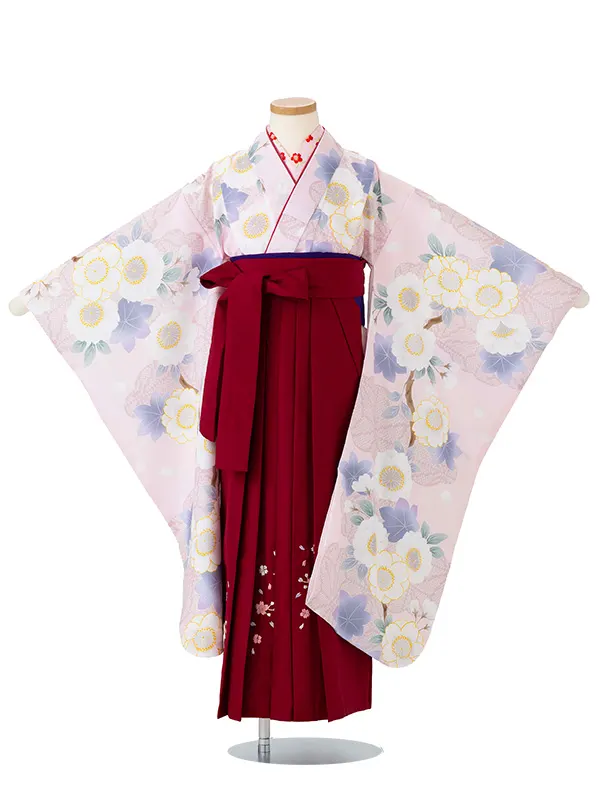 女児卒園袴【刺繍袴】桜もみじ　ピンク