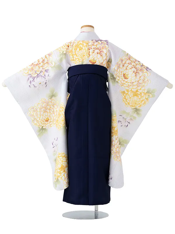 女児卒園袴【刺繍袴】乱菊シルエット　薄ブルー