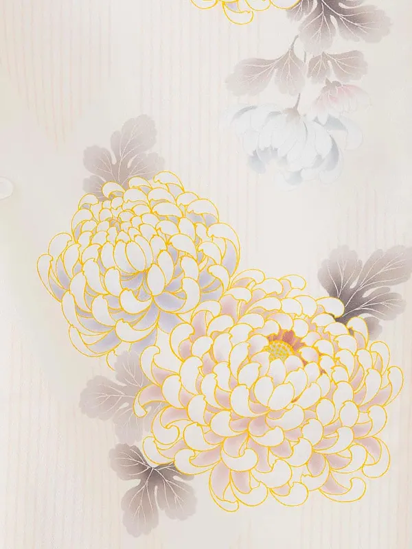 女児卒園袴【刺繍袴】乱菊シルエット　オフ