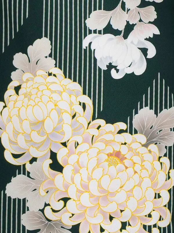 女児卒園袴【刺繍袴】乱菊シルエット　グリーン