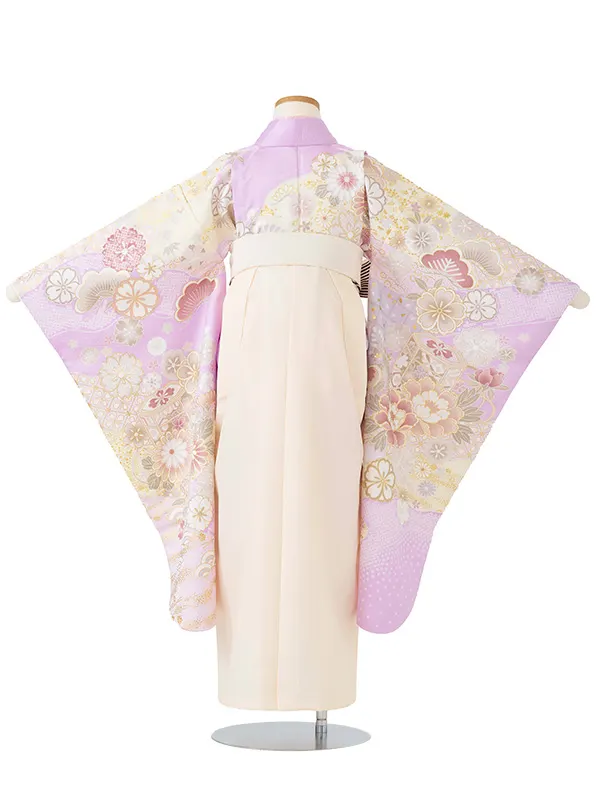 女児卒園袴【刺繍袴】貝桶　藤色