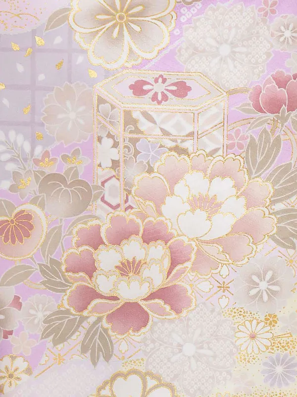 女児卒園袴【刺繍袴】貝桶　藤色