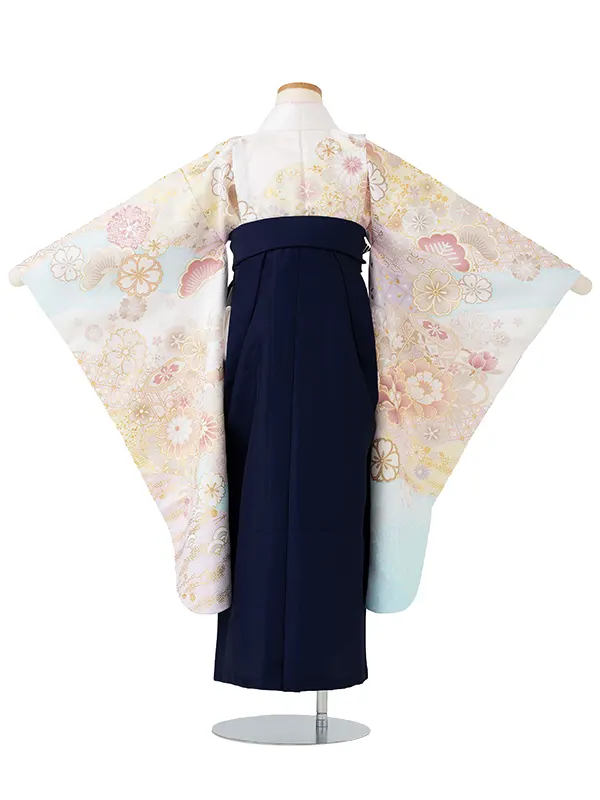 女児卒園袴【刺繍袴】貝桶　白