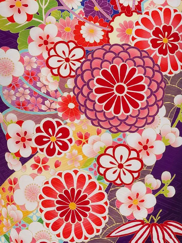 女児卒園袴【刺繍袴】まりに梅　パープル