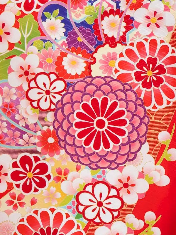 女児卒園袴【刺繍袴】まりに梅　赤