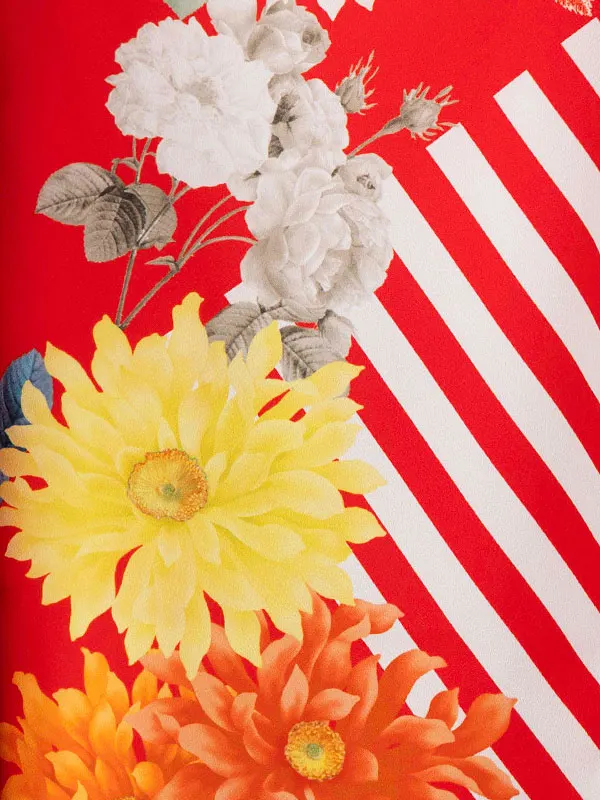 女児卒園袴【刺繍袴】洋花　赤