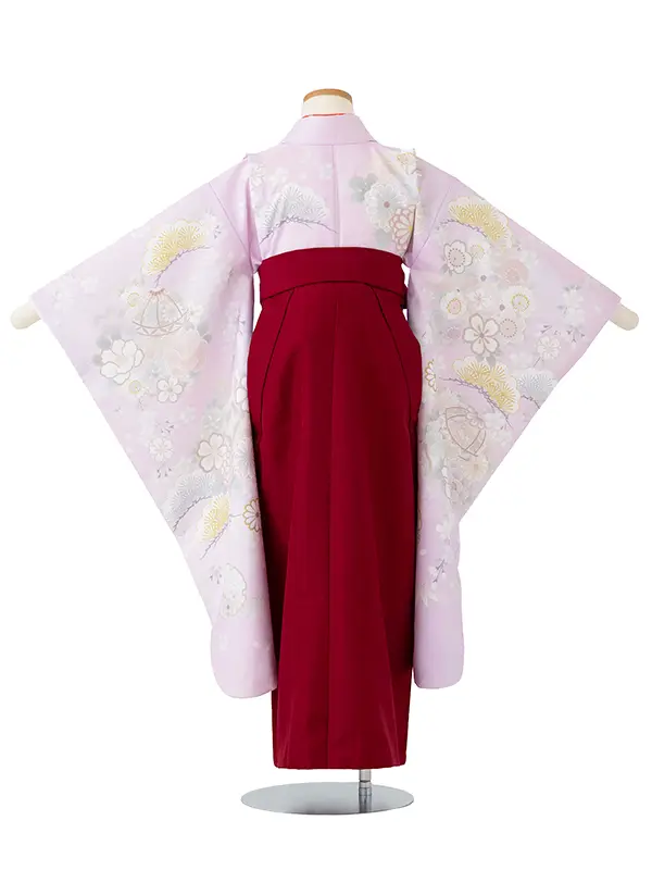 女児卒園袴【刺繍袴】まりにぼたん　藤色