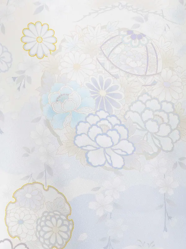 女児卒園袴【刺繍袴】まりにぼたん　白