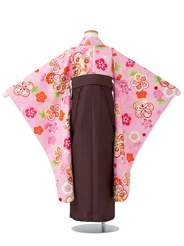 女児卒園袴【刺繍袴】ねじり梅　ピンク