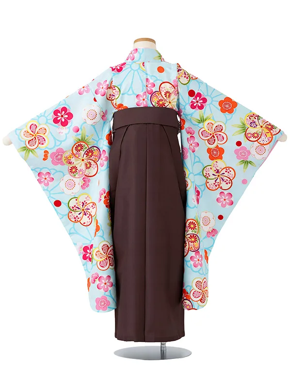 女児卒園袴【刺繍袴】ねじり梅　ブルー