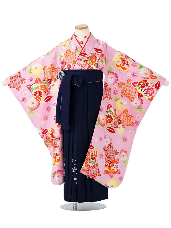 女児卒園袴【刺繍袴】橘　ピンク