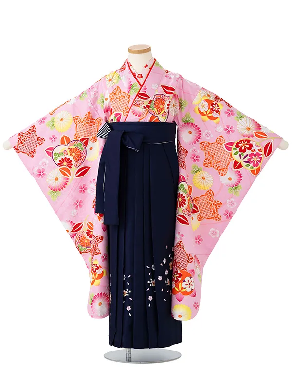 女児卒園袴【刺繍袴】橘　ピンク