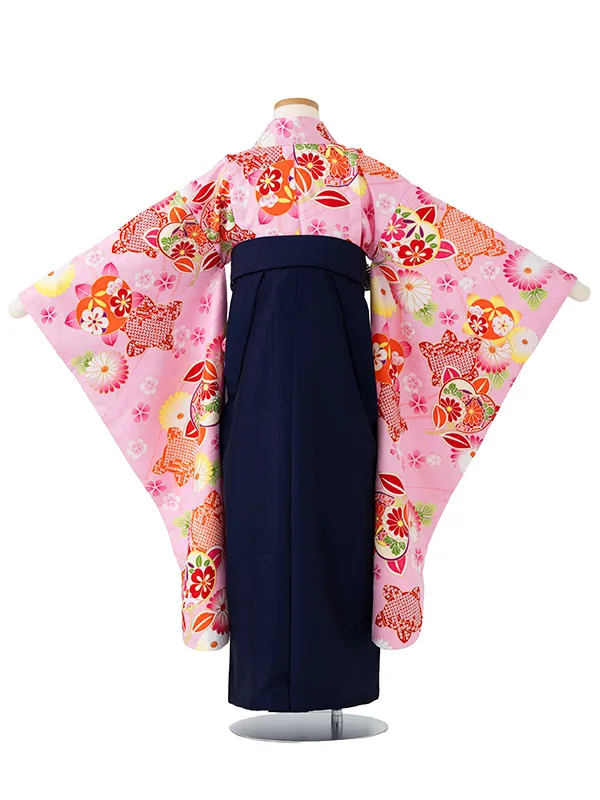 女児卒園袴【刺繍袴】橘　ピンク