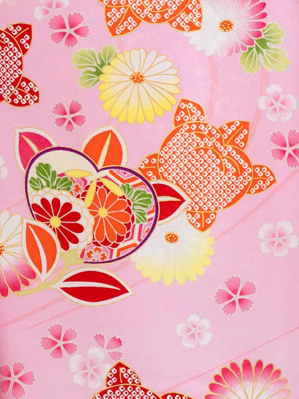 女児卒園袴【刺繍袴】橘　ピンク