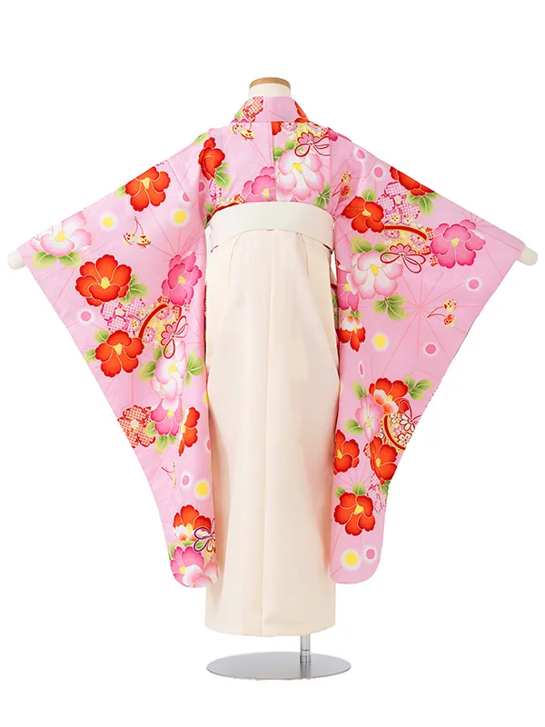 女児卒園袴【刺繍袴】ぼたん　ピンク