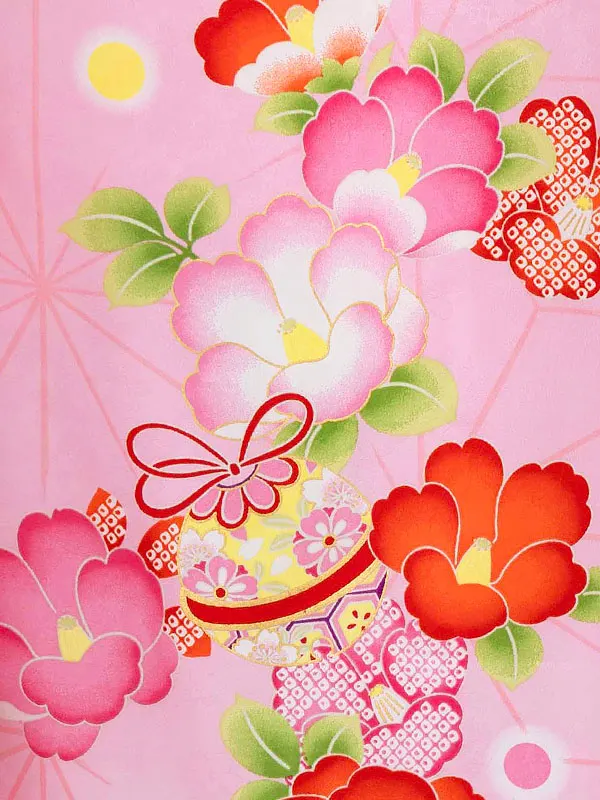 女児卒園袴【刺繍袴】ぼたん　ピンク