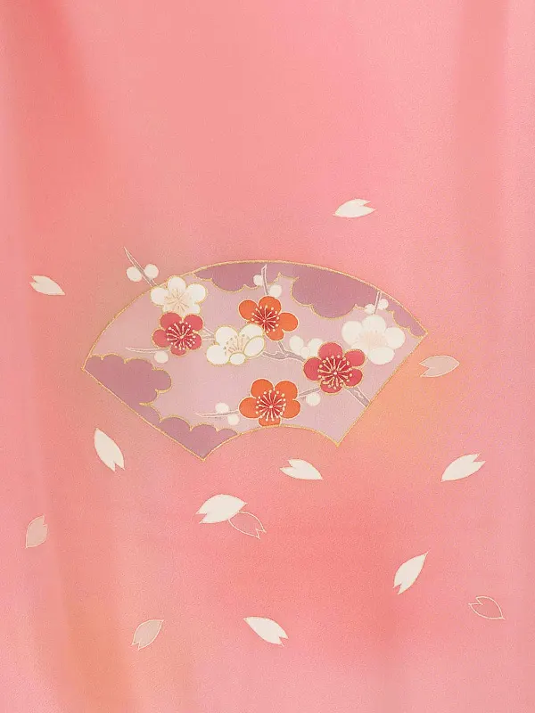 女児卒園袴【正絹】【刺繍袴】【手描友禅】まり　ピンク