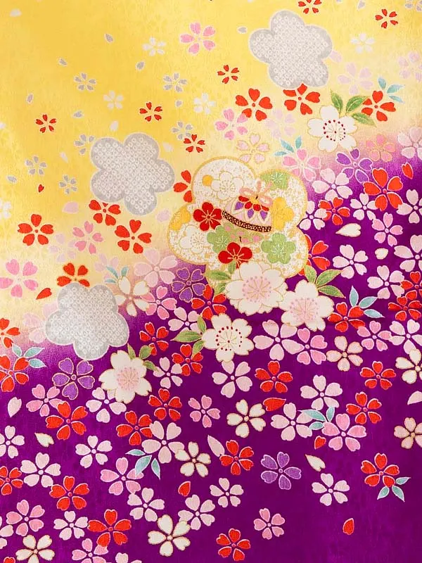 女児卒園袴【正絹】【刺繍袴】鈴に小花　クリーム