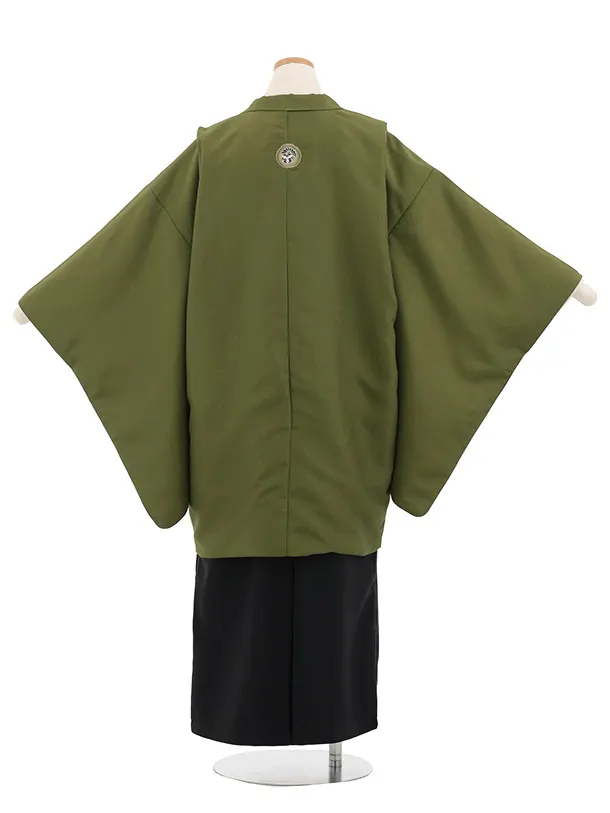 【レンタル】小学校 卒業式 男の子 袴103R 抹茶紋付×黒　