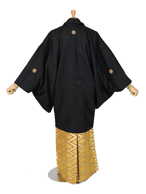 男性用袴　黒菱141807　紋袴菱　ファーショール付