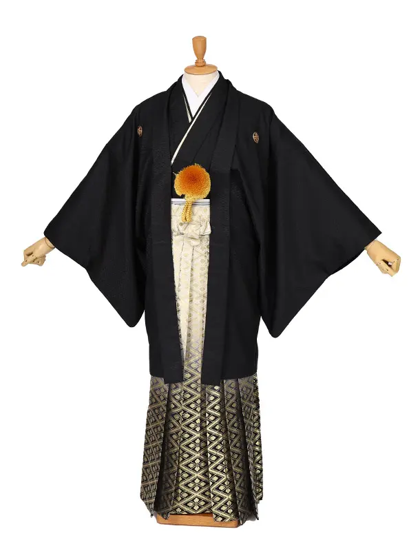 男性用袴　黒菱2518013　紋袴菱　ファーショール付