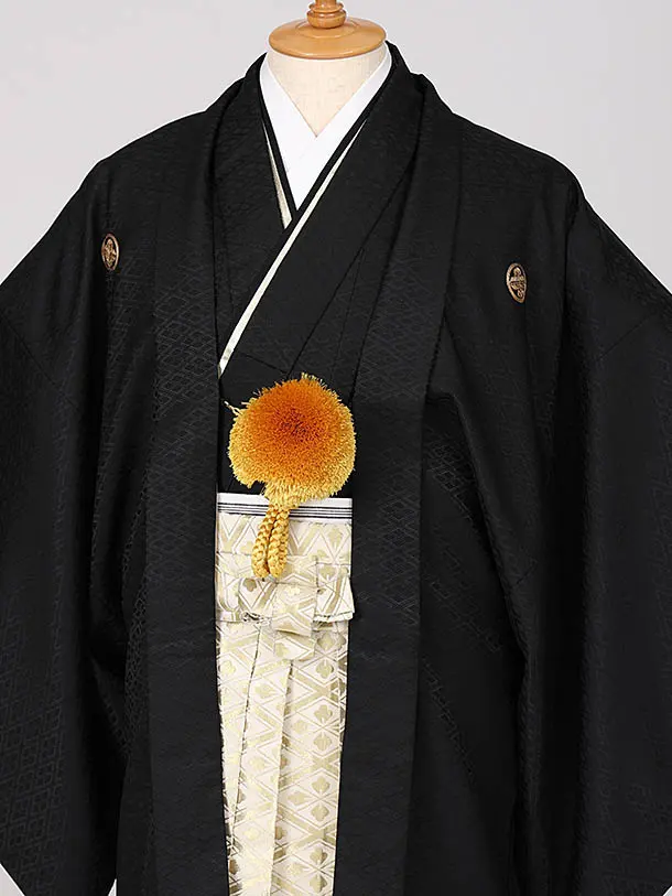 男性用袴　黒菱2518013　紋袴菱　ファーショール付