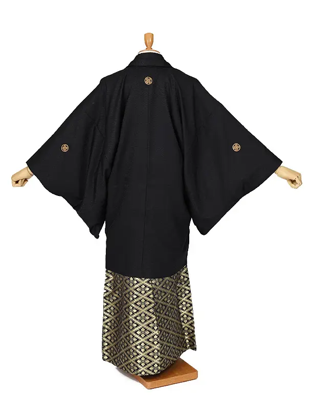 男性用袴　黒菱2518013　紋袴菱　ファーショール付