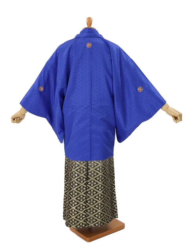 男性用袴　ブルー117047　紋袴菱