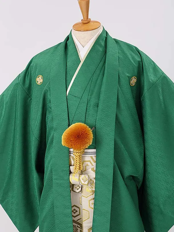 男性用袴　グリーン217071　紋袴亀甲