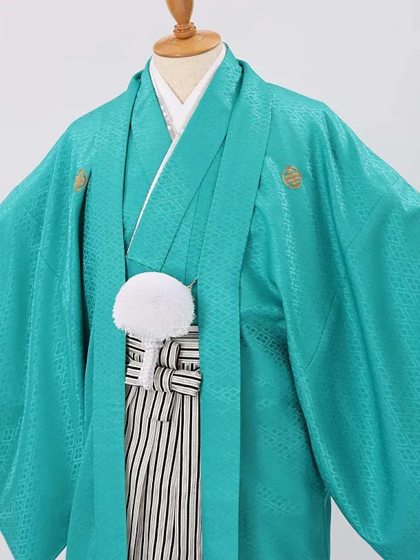 男性用袴　グリーン7175106　縞袴