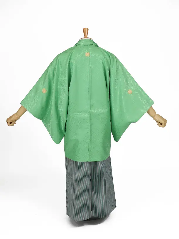 男性用袴　グリーン1317016　縞袴