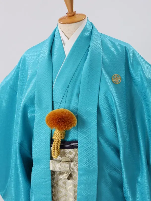 男性用袴　水色117543　紋袴菱