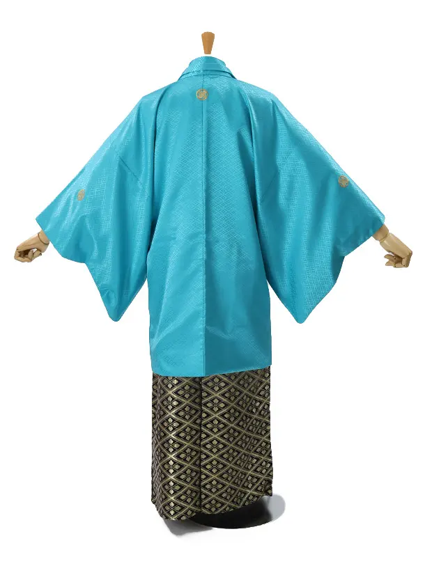 男性用袴　水色117543　紋袴菱