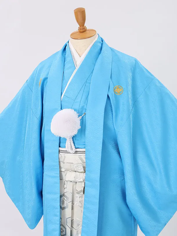 男性用袴　水色517062　紋袴亀甲