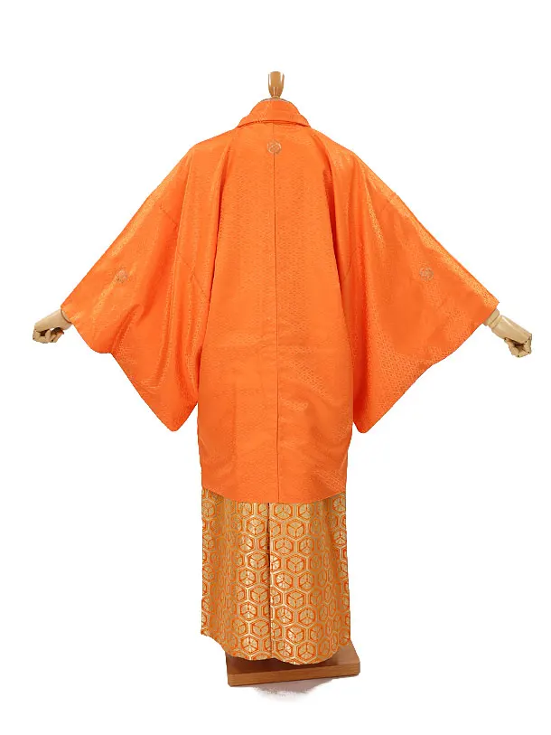 男性用袴　オレンジ617580　紋袴亀甲