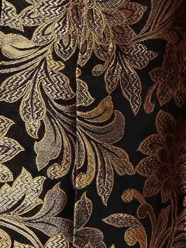 男性用袴　赤18175102　紋袴花唐草黒金