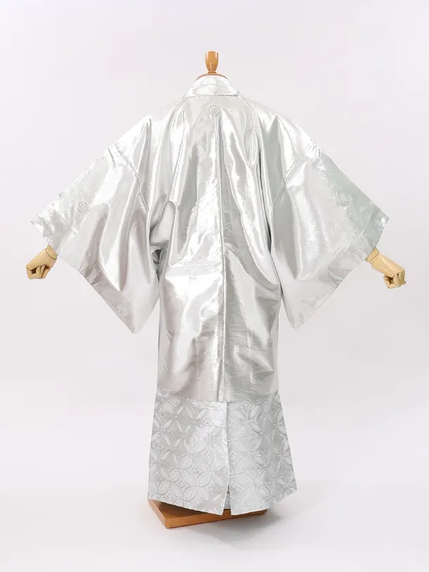 男性用袴　シルバー2175113　紋袴七宝　ファーショール付