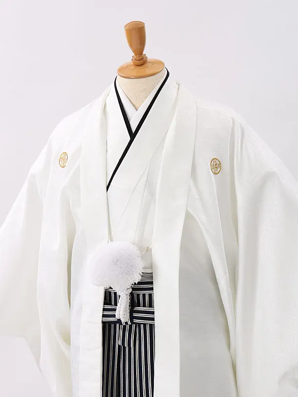 男性用袴　白717588　縞袴