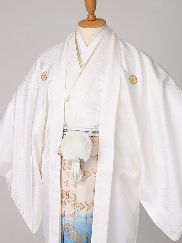 男性用袴　白1617518　紋袴菱