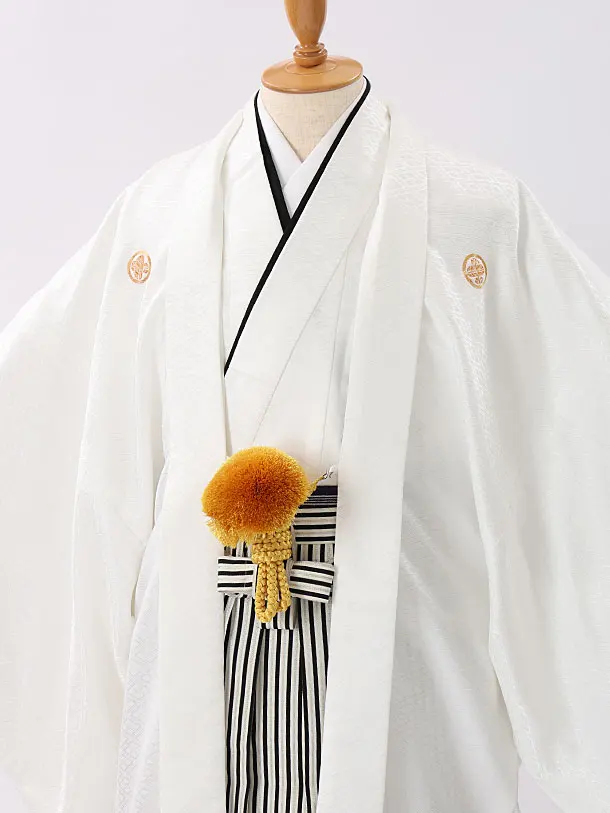 男性用袴　白4218039　縞袴