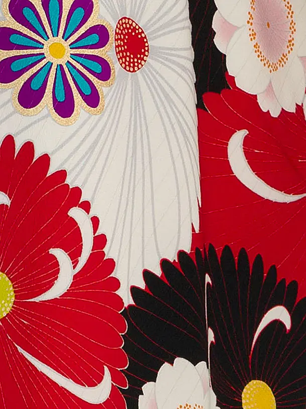 卒業袴レンタル A554 赤地菊づくし×緑袴