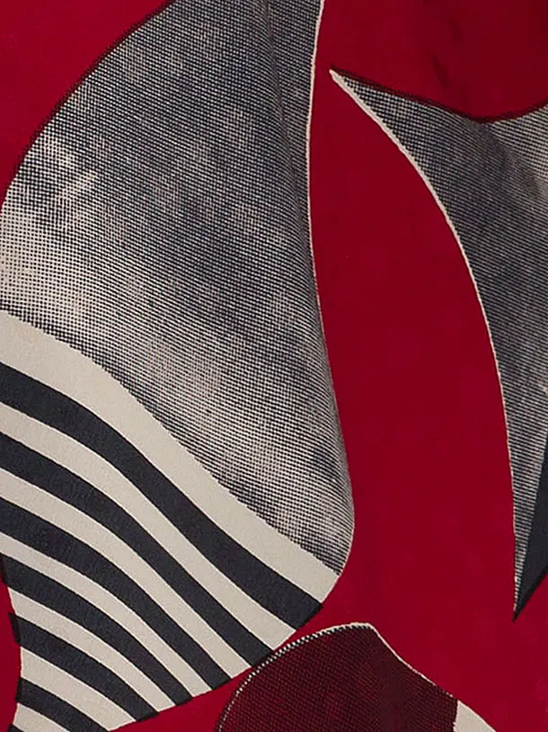 卒業袴レンタル A559 赤地水玉文浮遊×クリーム袴