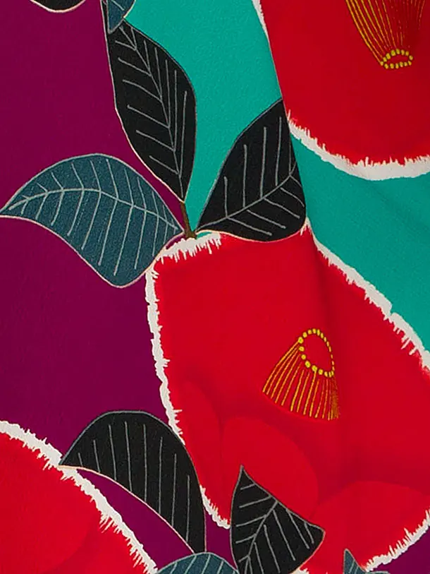 卒業袴レンタル A574 紫地椿×紺袴